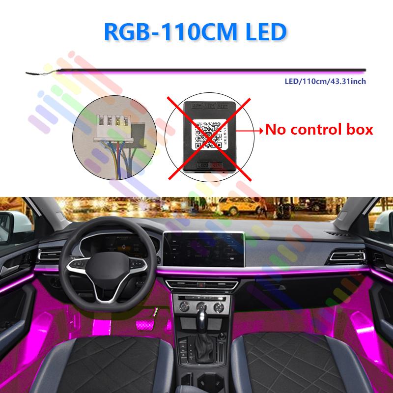 18 in 1 Car Ambient Light 64 Color Acrylic Strips 110cm 90cm 75cm 35cm 20cm Full Colors RGB Car Interior Bluetooth App Control