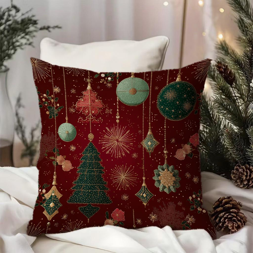 Festive Christmas Patterned Pillow CoversSuitable for Sofa Car Bedroom Decorative Cushion Cover Pillow Cover