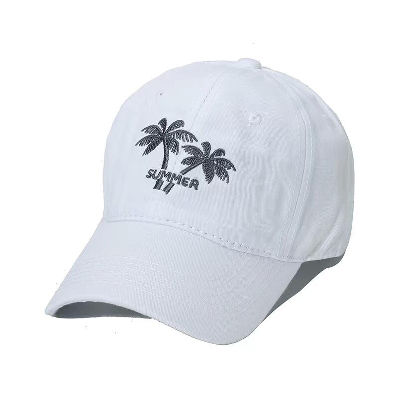 

Стара кокосова пальма, чоловіча бейсболка навесні та влітку, нова сонцезахисна кепка з вигнутими полями в стилі ретро, ​​випрана чиста бавовна M（56-58cm） білий