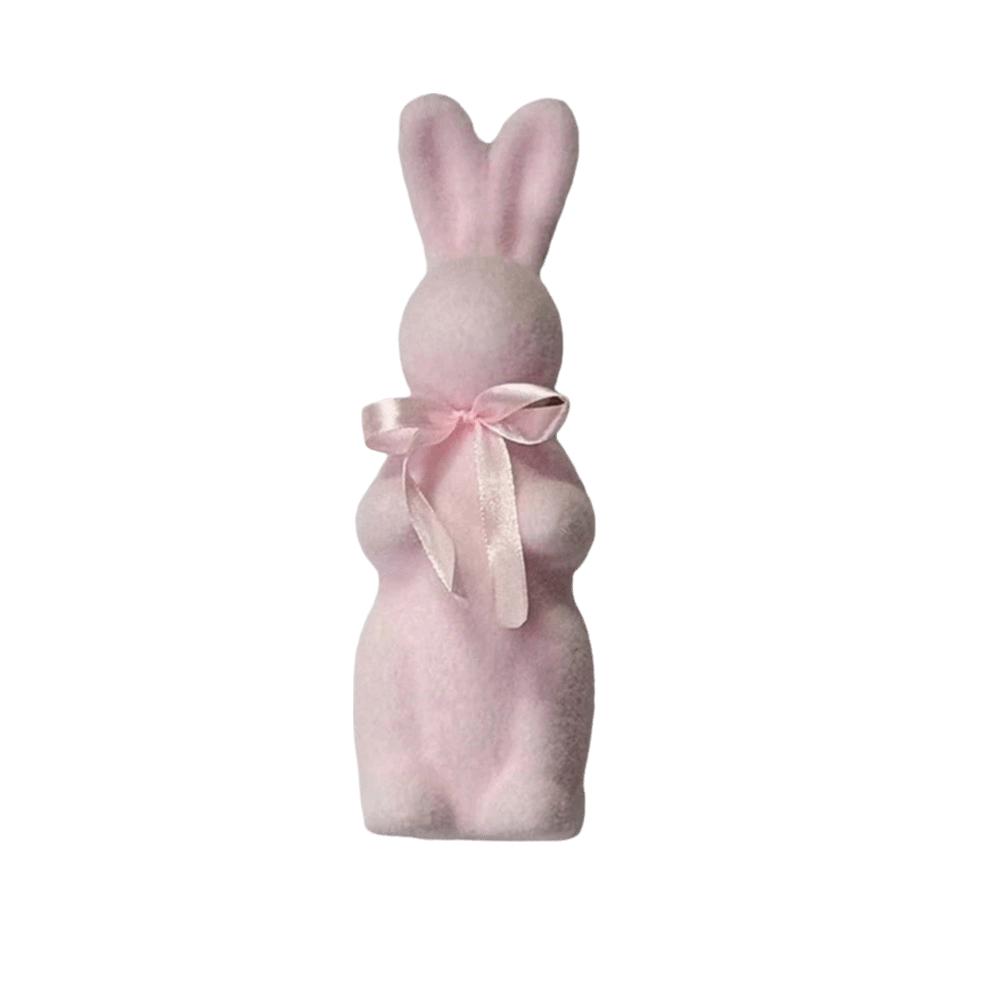

With Bow Tie Bunny Decoration Cute Design Simulation Rabbit Rabbit Ornaments Party Favors розовый