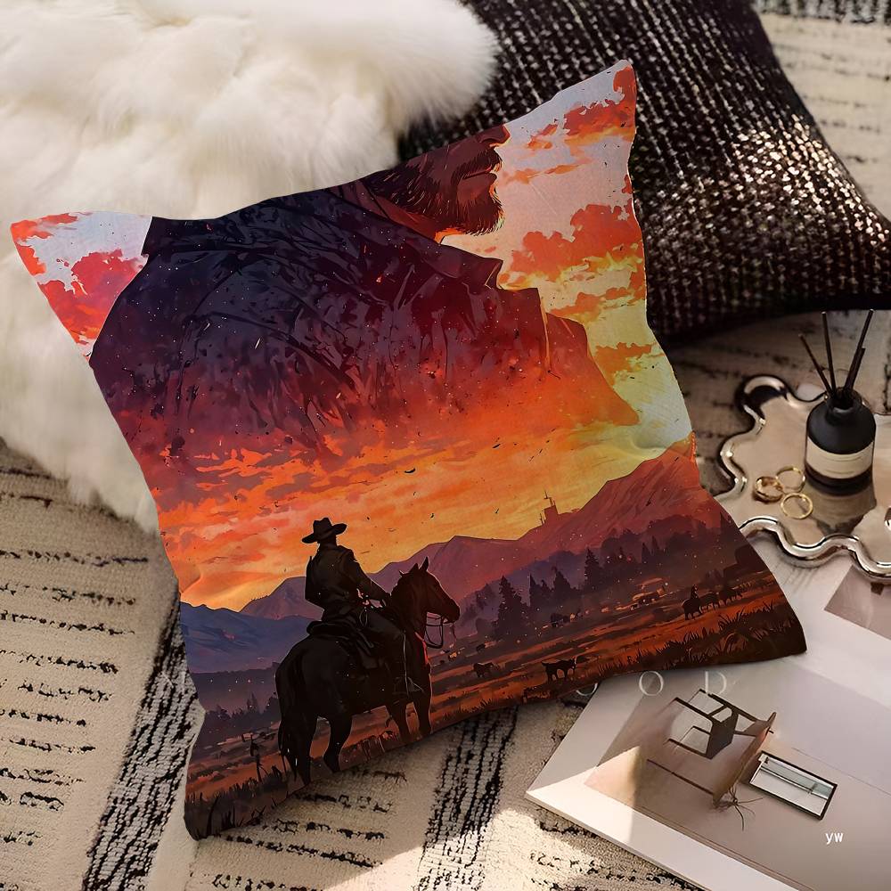 Spiel R-Red Dead-R-Redemptions 45*45cm Kissenbezug Kissenhülle Dekor Kissenbezug Heim-Kissenbezug Für Sofakissen