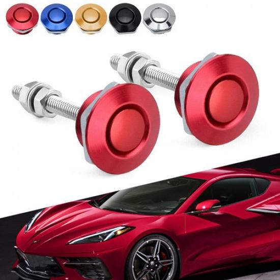 Red Universal 1.25  Hood P Quick Release Lock Latch Bumper Aluminum Upgrade