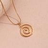 Swirl Pendant Necklace Round Circle Clavicle Chain Accessory Adjustable Length Choker Unique Jewelry for Women Girls
