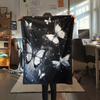 Dark Butterflies  Print Flannel Blanket, High Quality Comfortable for All Seasons, Home Decor, Warmth and Comfort