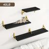 Solid Wood Wall-Mounted Shelf for Living Room and Entrance Display