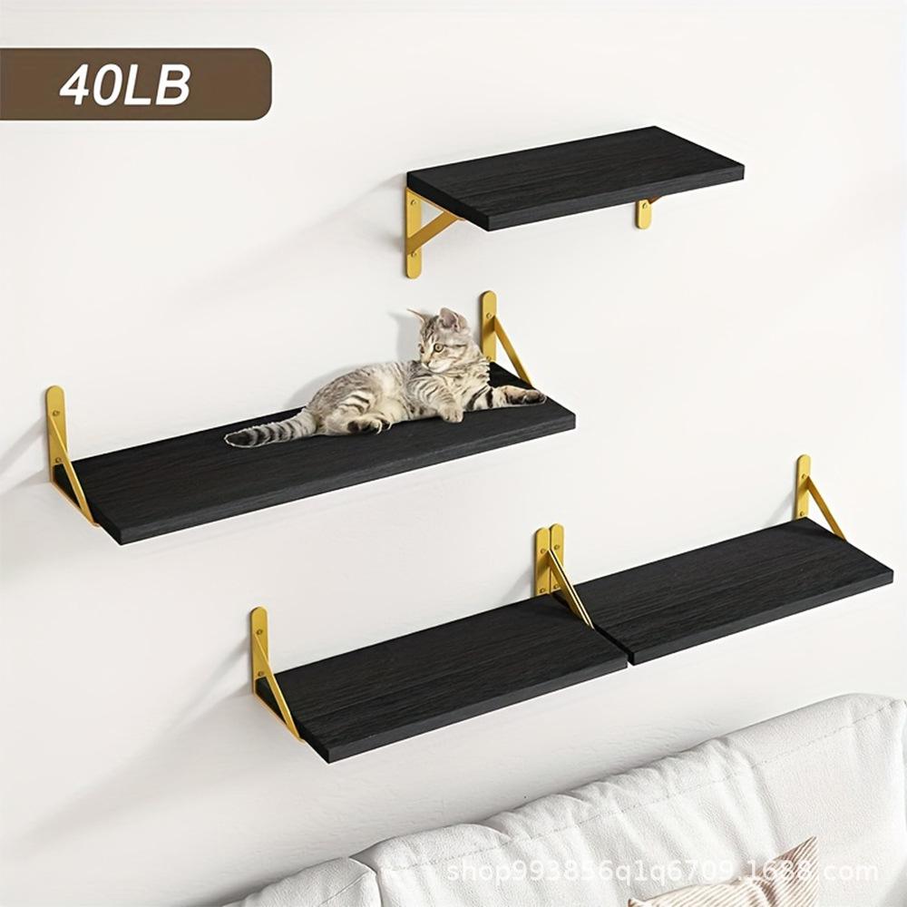 Solid Wood Wall-Mounted Shelf for Living Room and Entrance Display