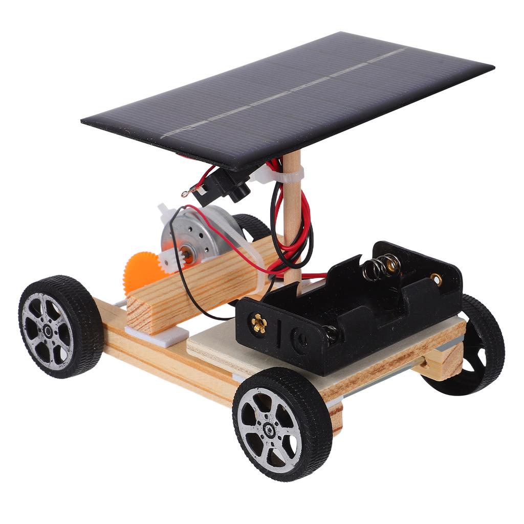 DIY Wooden Assemble Solar Car Creative Invention Kids Hands-On Motor Skill Active Thinking Electronic Kit STEM Educational Toy
