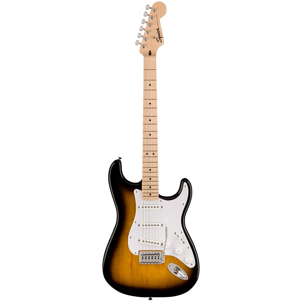Squier by Fender Fender Squier Electric Guitar Squier Maple White Sunburst Soft Case Included Sonic™ Stratocaster®, Fingerboard, Pickguard, 2-Color