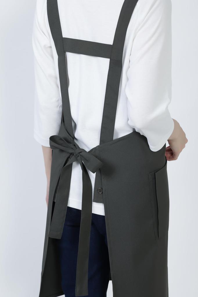 Bib Apron Bib Apron GT7013 Unisex Stretch Restaurant Uniform Khaki 3L [Seven Uniform] H-Shaped Water-Repellent Oil-Repellent Quick-Drying