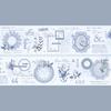 Mr. Paper, 6 Styles, 200cm/roll, Laser Silver and Paper Tape, Scrapbook Collage Base Decorative Sticker Tape