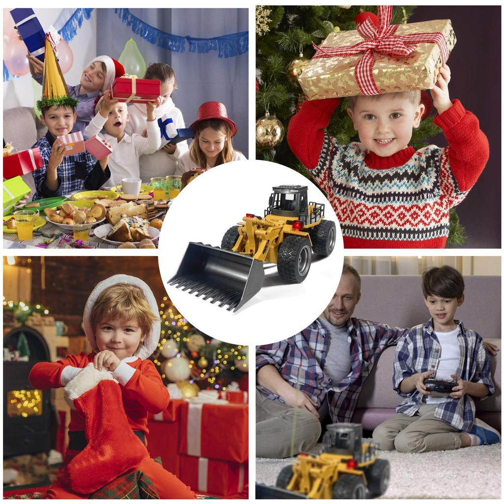 Fjärrstyrd grävmaskinsbil för barn, fjärrstyrd RC-byggfordonsleksak för tung maskineri, inomhuslek, födelsedagspresent till pojkar, present till