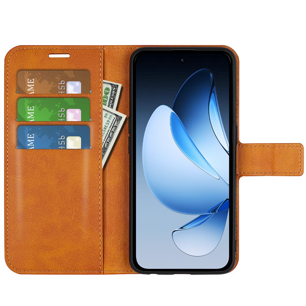 For Oppo Reno13 5G (Global) Stand Case Anti-Scratch Calf Texture Leather Phone Cover
