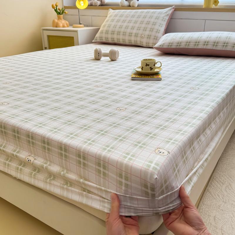 1pc Rose Print Fitted bed sheet with Elastic Band Comfortable and Breathable Single/Queen drap de lit Soft for protector colchon