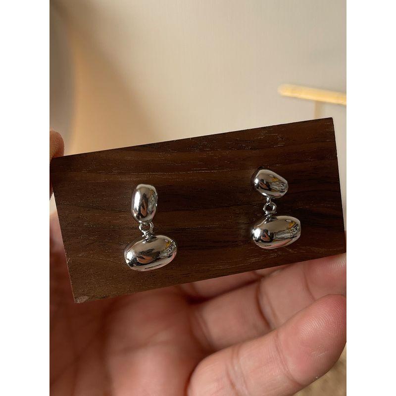 

Niche Style 925 Silver Needle Two-Color Stylish Water Drop Ornament Silver Earrings