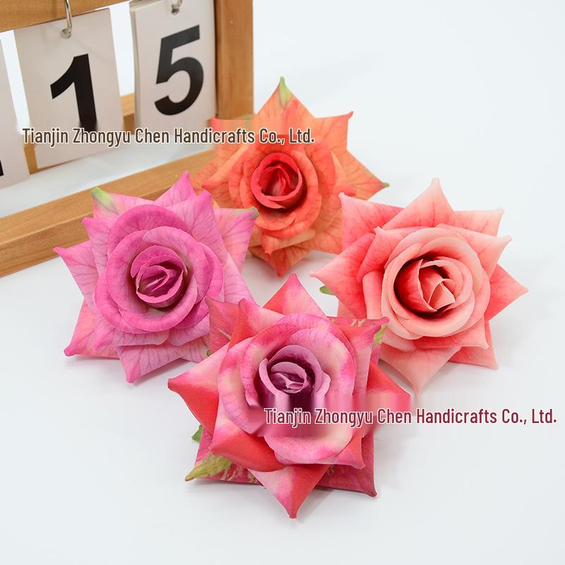 3D Printed Rose Flower Silk Headwear - Ethnic Minority Hair Accessory