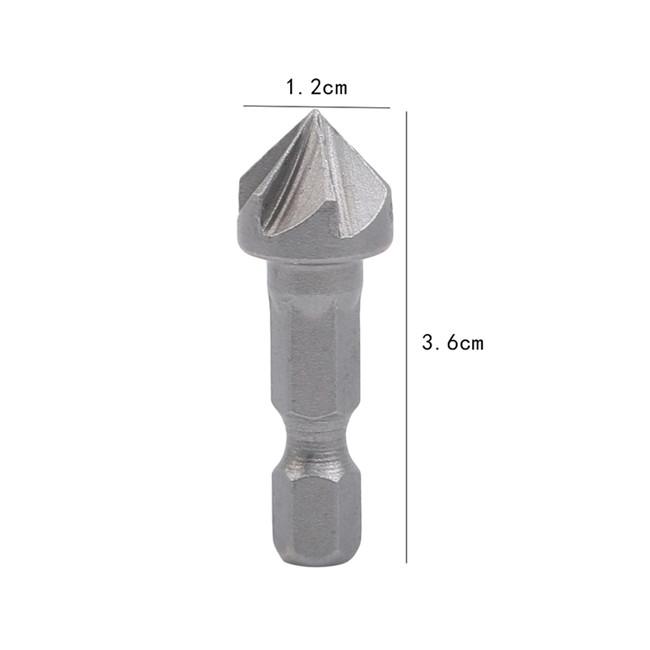 Six Blade Chamfer Tool Hex Shank Countersink Drill Woodworking Quick Guide Deburring Cutter Durable Precision