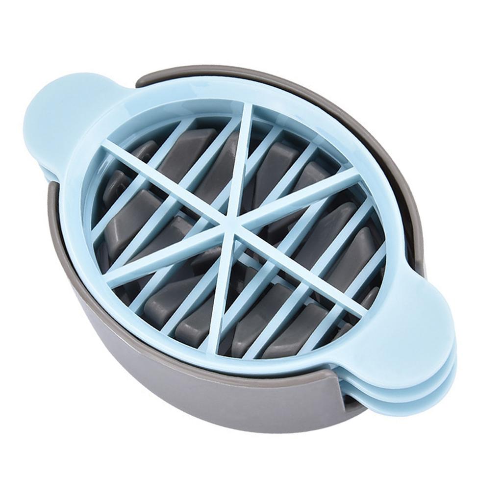 Plast Äggskärare 6 Delar 3 Linjer Äggskärare för Hårdkokta Ägg Köksredskap Blå