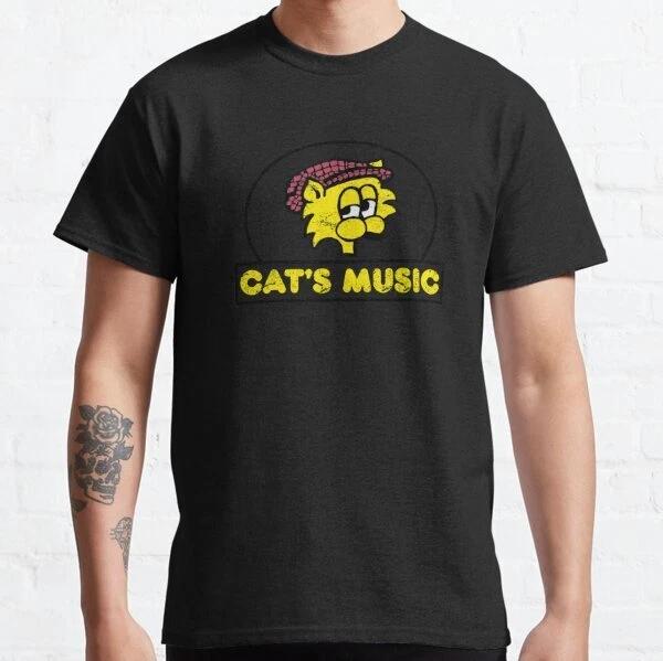 Cat s Music (Color) - Distressed Black Design Classic T-Shirt S-3XL S