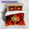 Set Biancheria da Letto Stampata Calcio Portogallo 3 Pezzi Set Copriletto Traspirante Accogliente come Regalo per la Casa Nuova o per le Feste