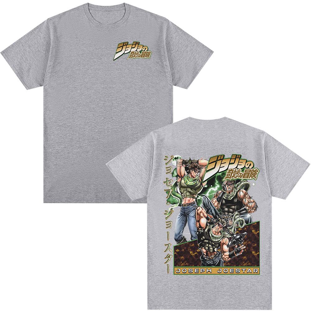 Anime JoJo Bizarre Adventure Tshirt Joseph Joestar Manga Graphic Tees Mens Women Clothing Casual Fashion Short Sleeves T Shirt