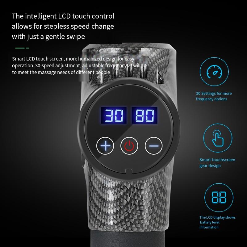 Fascia Gun Carbon Multi Force Adjustment Impact Massage Deep Muscles Neck Back Deep Tissue Muscle Relaxation Pain Relief Fitness