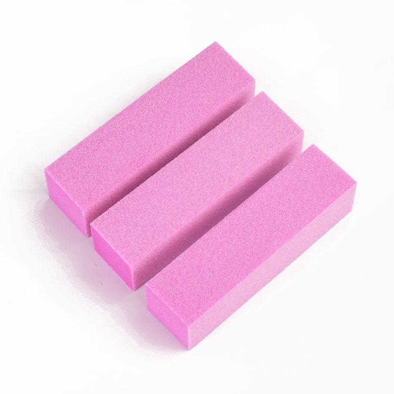 Pink Tofu Nail Buffer: Four-Sided High-Quality Sponge Block for Polishing, Buffing, and Filing.
