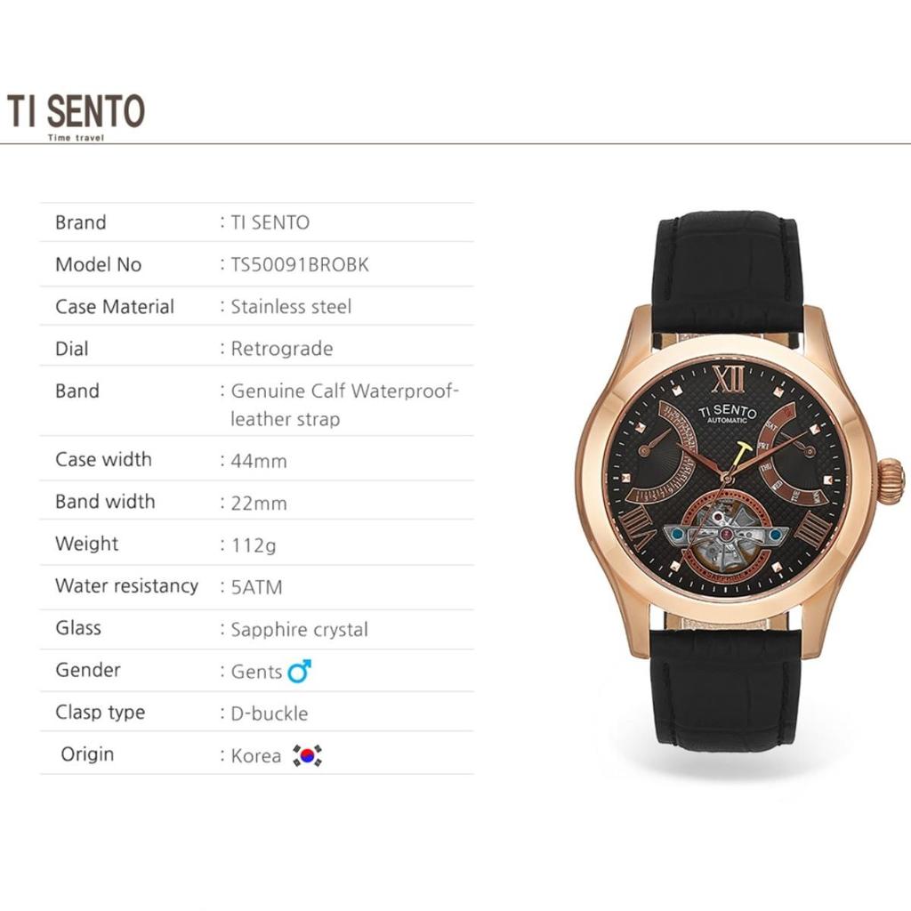 [TISSENTO] TISSENTO Men's Automatic Skeleton Leather Watch TS50091