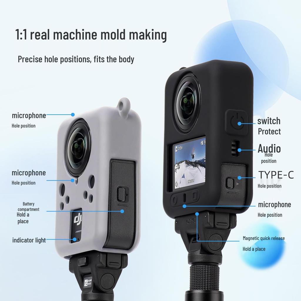 Anti-Drop, Wear-Resistant Silicone Protective Case for DJI OSMO 360 Panoramic Camera Lens