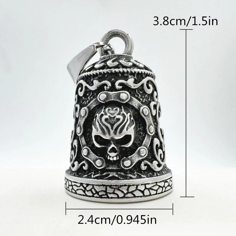 

Biker Bells For Motorcycles Skull Design Bell Key Chain Weatherproof Handmade Motorbike Accessories Luky Rider Keychain Pendant