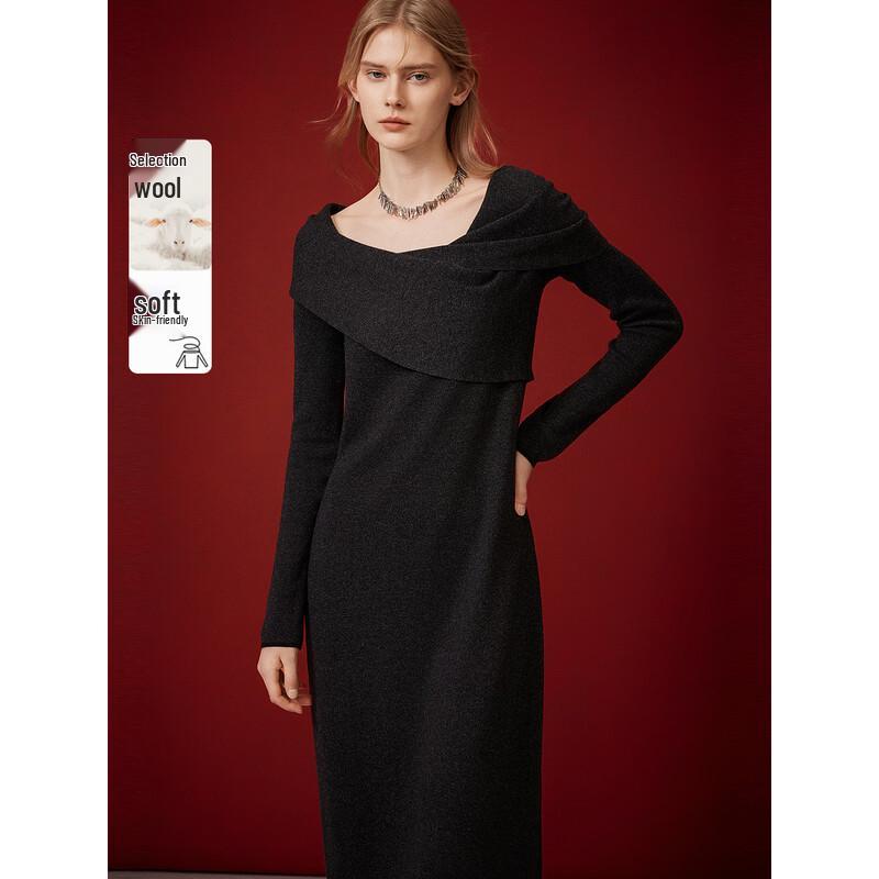 

ELLE Elegant Off-Shoulder Knit Dress S