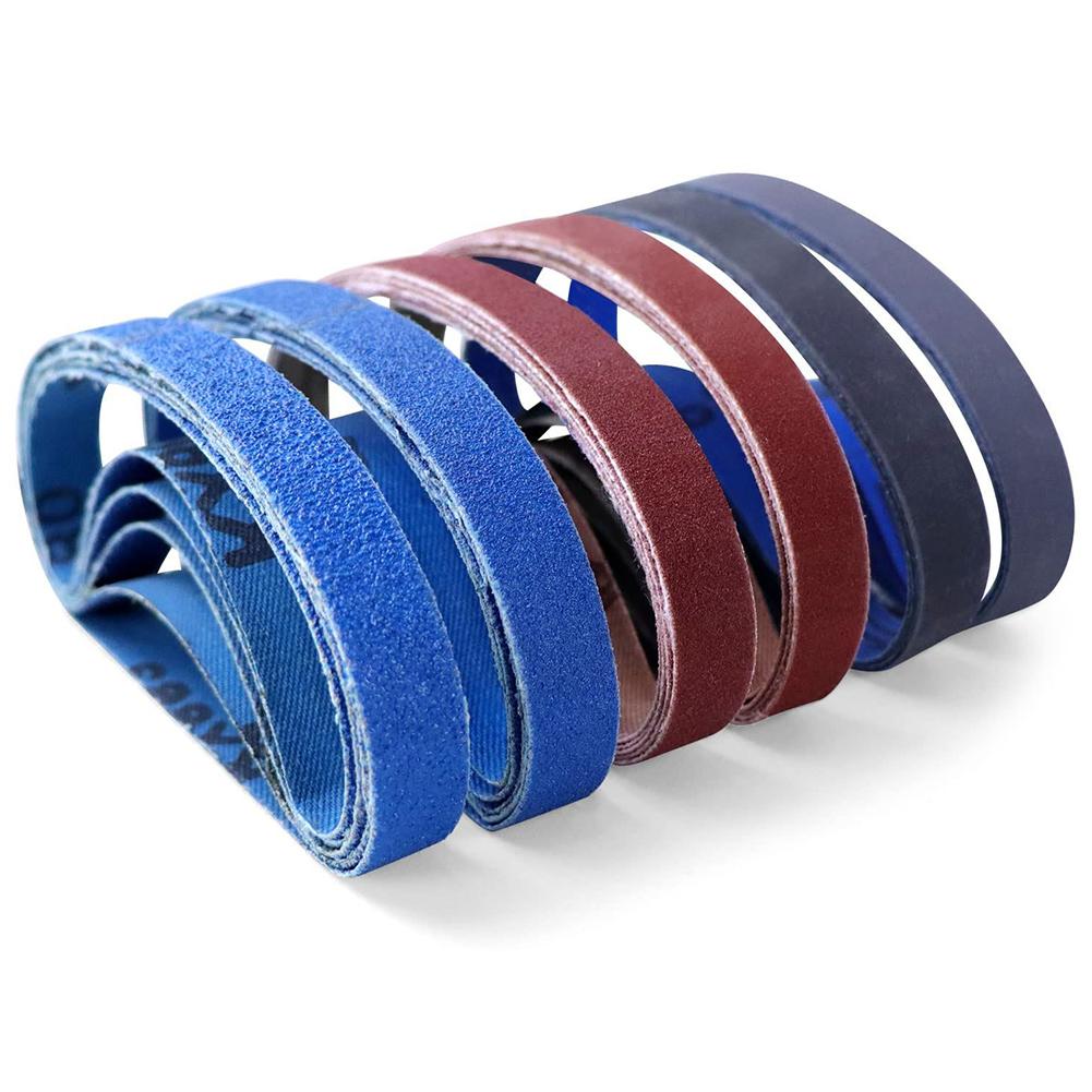 Complete 30 Piece Abrasive Belt Replacement Set 3/4 X 12 Inch for Tool Grinders Metal Finishing and Preparation