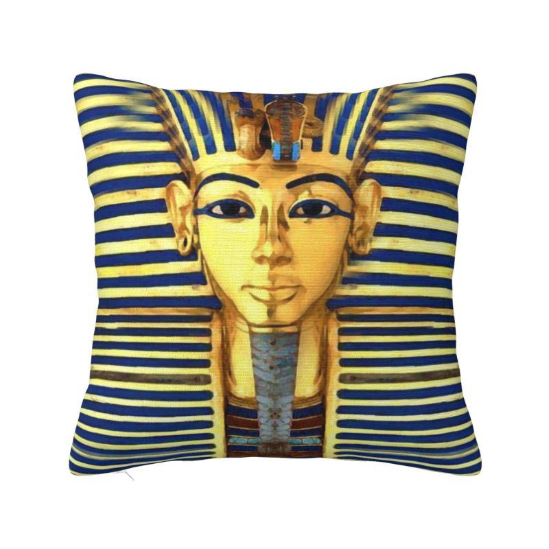 Luxury Pharaoh King Tut Gold Lapis Cushion Cover Soft Egypt Egyptian Throw Pillow Case for Car Square Pillowcase Home Decor 30x30cm 12x12in