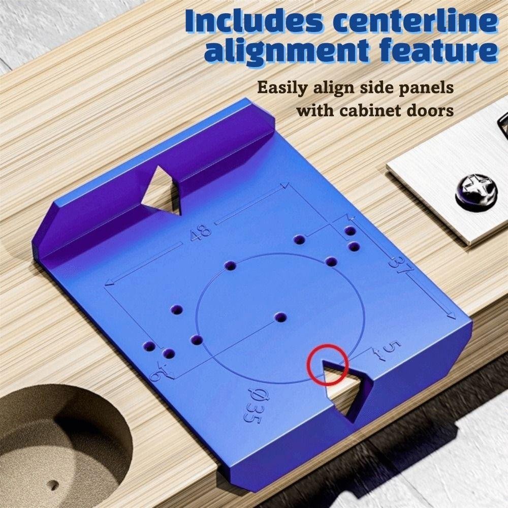 ABS Hinge Drilling Locator Blue Installation Auxiliary Tool Install Positioning Tool  Woodworking