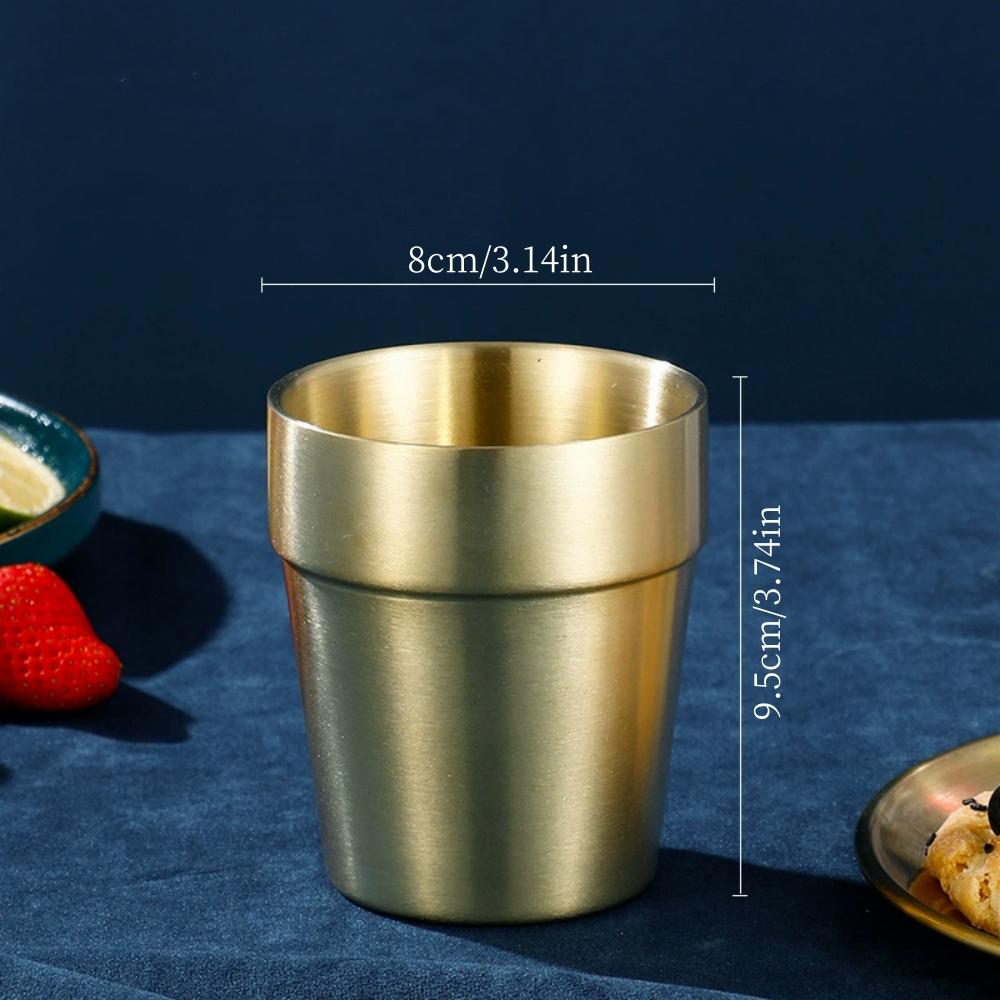 1pc Stainless steel staircase double-layer cup, outdoor portable, stackable camping water cup, double Korean beer cup, dining cu