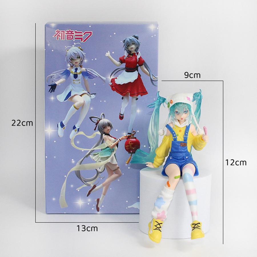 20cm/7.87in Hatsune Miku Anime Figurka Kawaii Pohádky Miku Akční Figurka Lízátková Dívka Figurka PVC Sběratelský Model Panenka Hračka
