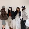 Splicing Knitted Long-sleeved Hooded Cotton Clothes Women's Autumn and Winter Versatile Casual Padded Cotton Warm Short Cotton-padded Jacket
