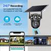 Solar-powered Charging Monitor, Wireless WIFI 4G Camera with Night Vision, High-definition Dual-lens Dual-view Home Security Camera.