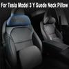 For Tesla Model 3 Model Y Headrest Lumbar Support Neck Pillow 6-SeatYL Backrest Cushion Rebound Suede Car Pillow Neck Protection