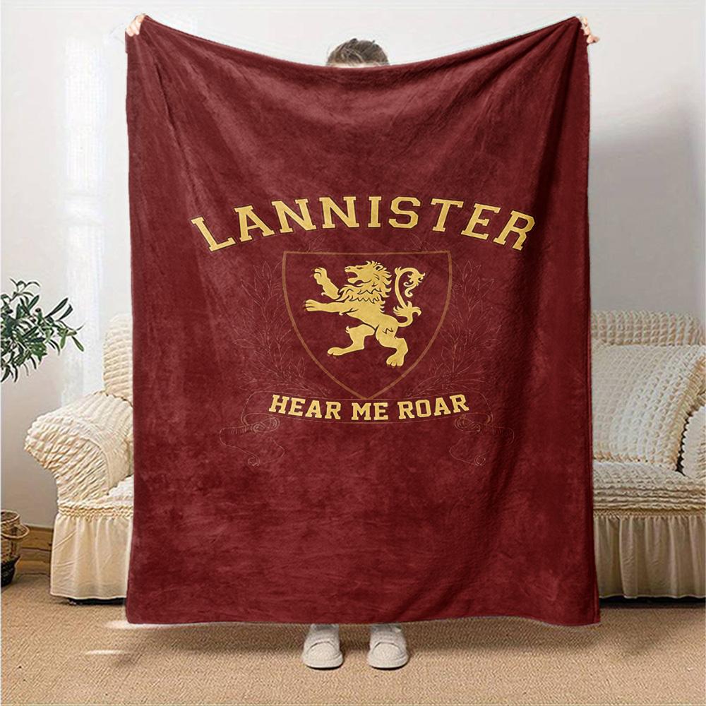 1pc Lannister Hear Me Roar Throw Blanket Soft Flannel, Cozy All Season Polyester Perfect for Home, Office