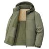 Men's Casual Solid-color Stand-up Collar Hooded, Fleece Thickened Loose Windproof Cotton Jacket