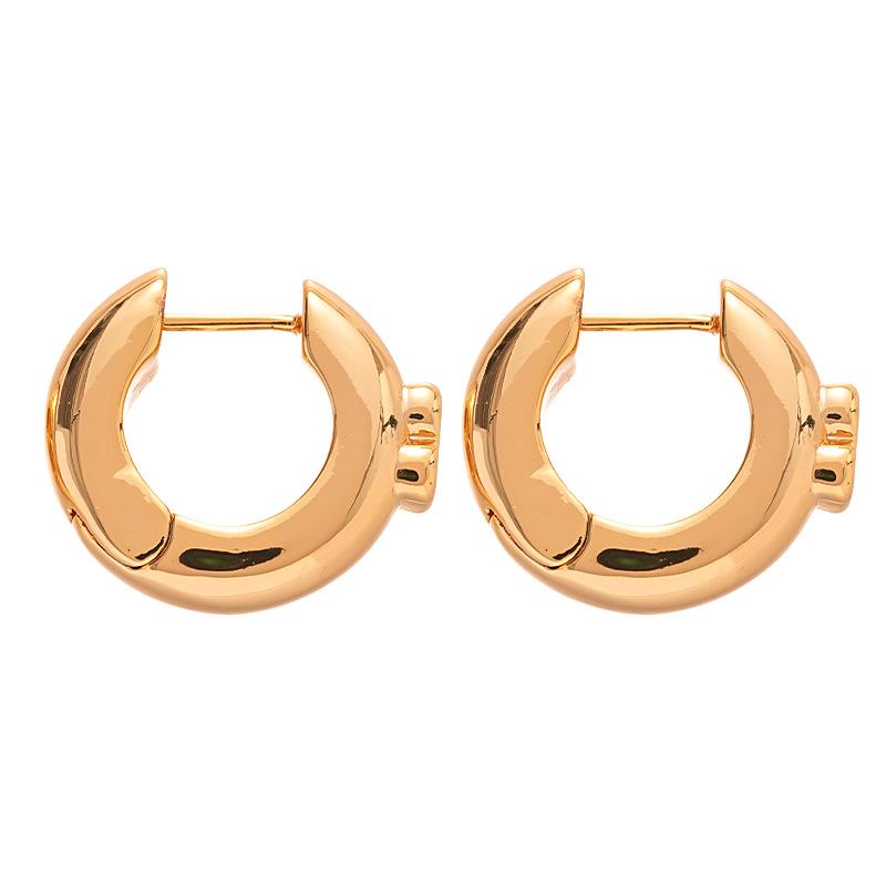 High-End Metallische Geometrische Kreis Ohrklemme Ohrringe für Frauen