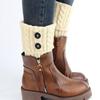 1 Pairs Autumn Winter Women'S Short Rhombus Flip 2 Button Foot Warmer Knitted Fabric Socks Fashion Boot Cover Leg Warmers