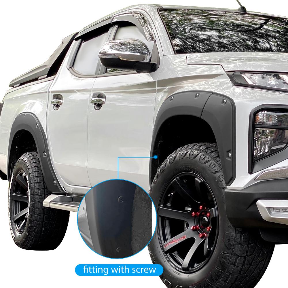 Fender Flares Wheel Arches Protection For Mitsubishi Triton 2019 2020 2025 2025 2025 Matte Black 4X4 Car Accessories Bolt Style