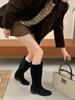 2025 autumn new Korean version of retro small Martin boots, thin thick heel versatile high boots for women