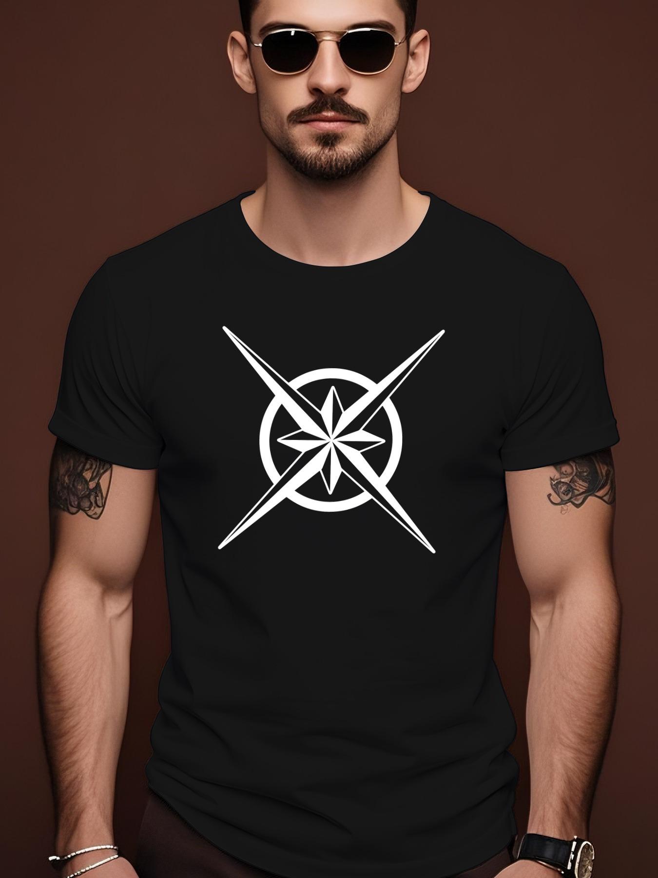 Summer Tshirt with Bold Cross Logo - Lightweight Round Ne... XXXXL