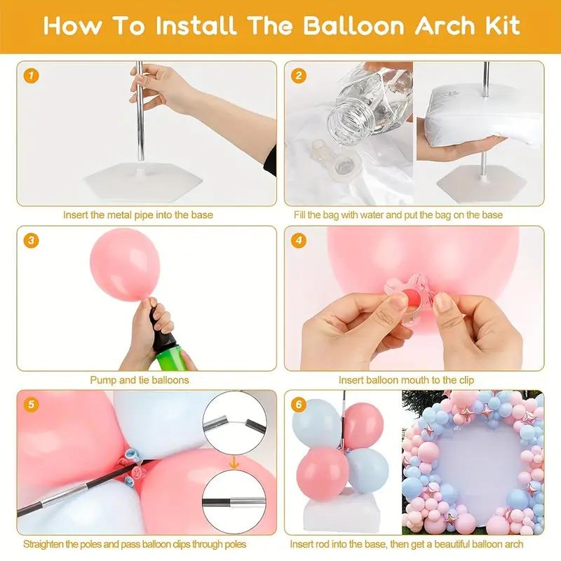 1pc Balloon Arch, Innovation Large Sturdy Balloon Arch Kit,Tall Adjustable Balloon Arch Stand with Water Fillable Bases, Manual
