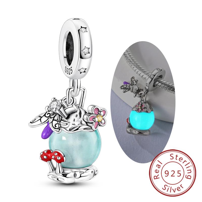 Luminous Series Copper Charms Beads Pendant Firefly Elf Paw Planet Charm Fit Original Bracelet Women Jewelry Gift