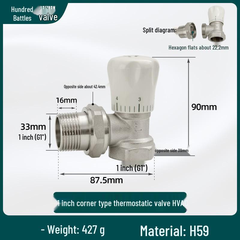 All-Copper 4-Point PPR Thermostatic Angle Valve for Radiator & Underfloor Heating