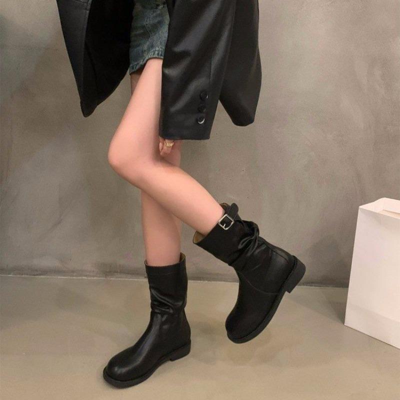 

Ретро обувь, Простые ботильоны на низком каблуке, Новая универсальная женская обувь, Ботильоны Dui Dui, Мотоциклетные ботинки 40 чёрный
