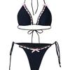 Women's Two Piece Swimsuit Sexy Lace Trimmed Bikini with Tie Up Bows 0898